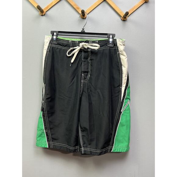 Speedo Swim Trunks Bathing Suit Mens Medium Green Mesh lining‎ pockets - Picture 1 of 7